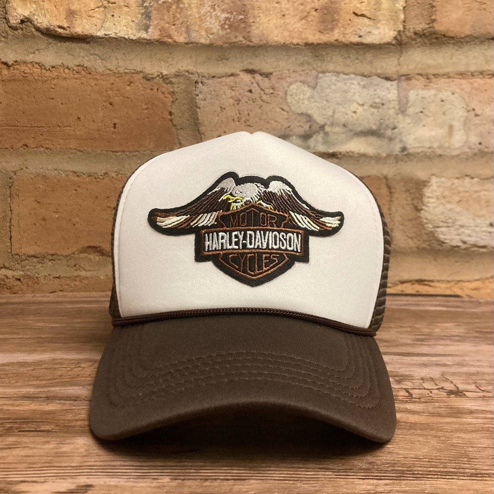 Harley-Davidson Brown and White Trucker Hat